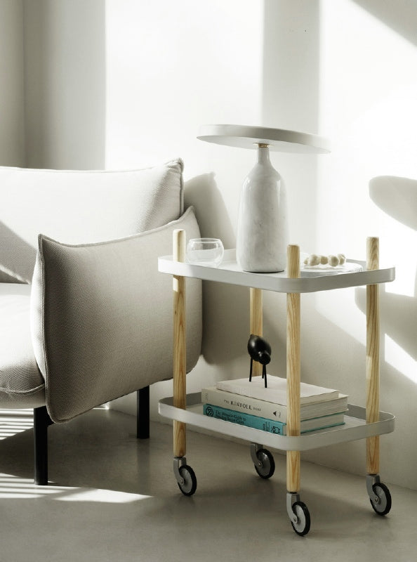 Block tafel op wielen
