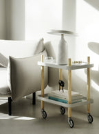 Block tafel op wielen