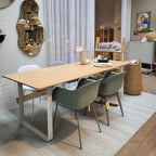 Toonzaalmodel 70/70 tafel 225cm eik wit