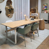 Toonzaalmodel 70/70 tafel 225cm eik wit