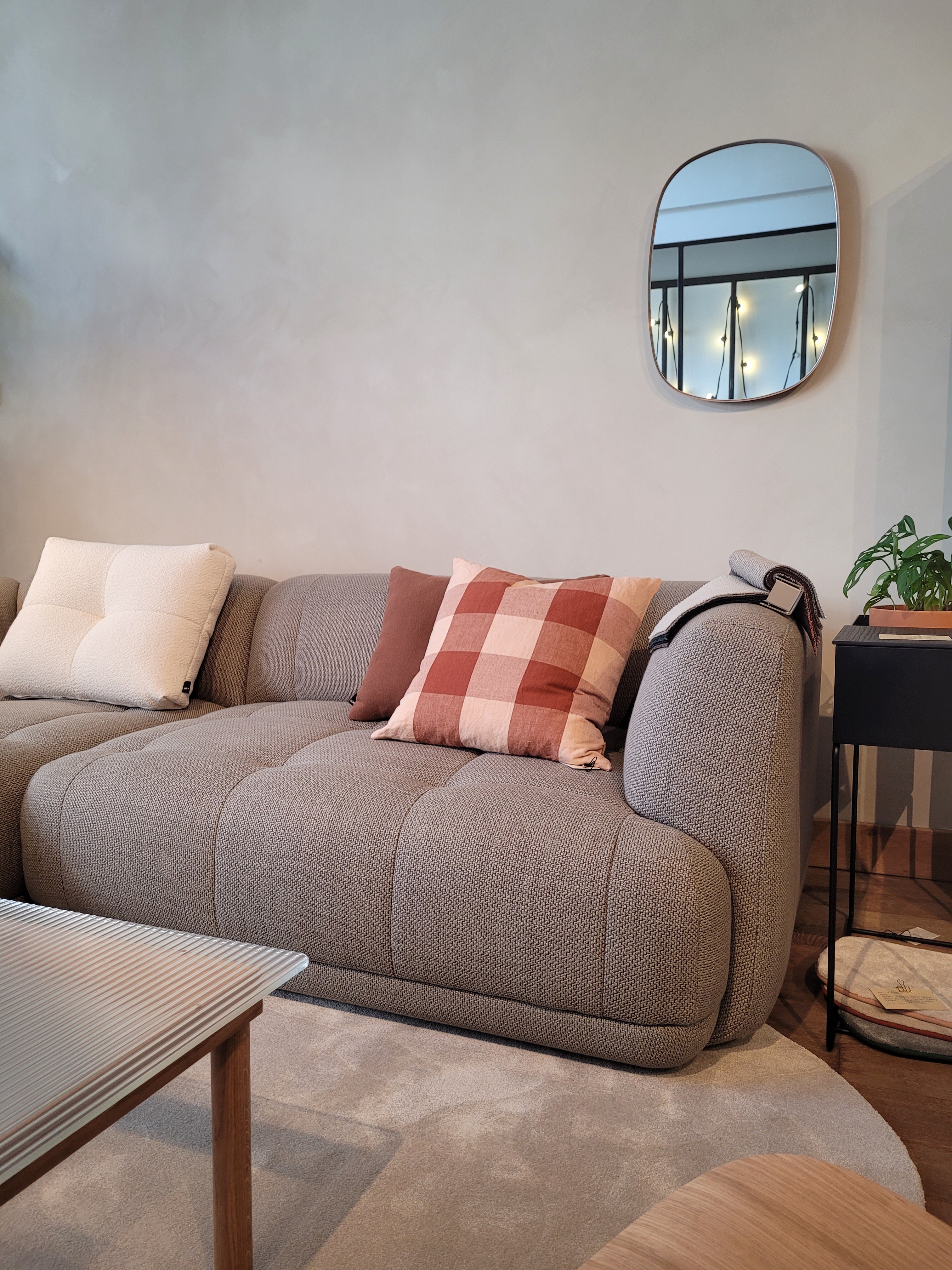 Quilton sofa 3zit chaise longue maglia warm grijs