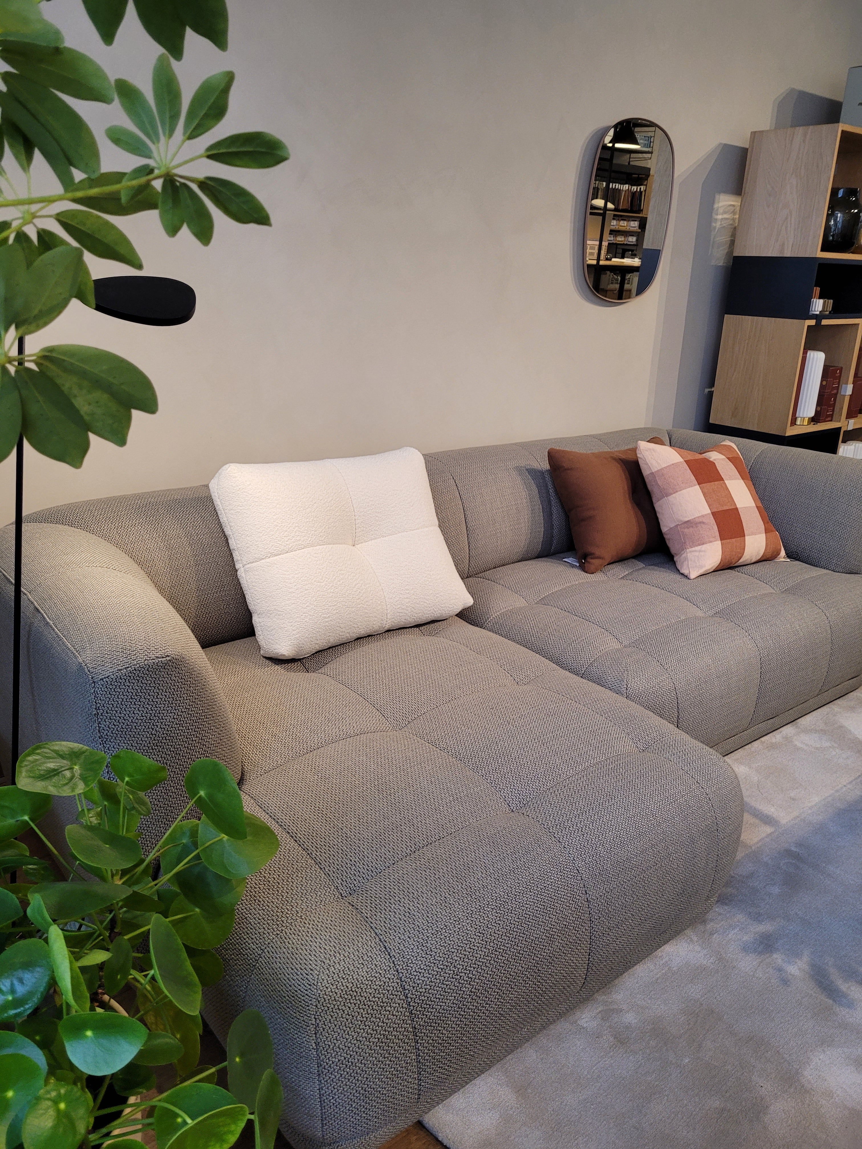 Quilton sofa 3zit chaise longue maglia warm grijs