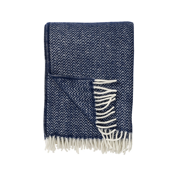 Chevron plaid wol dark denim