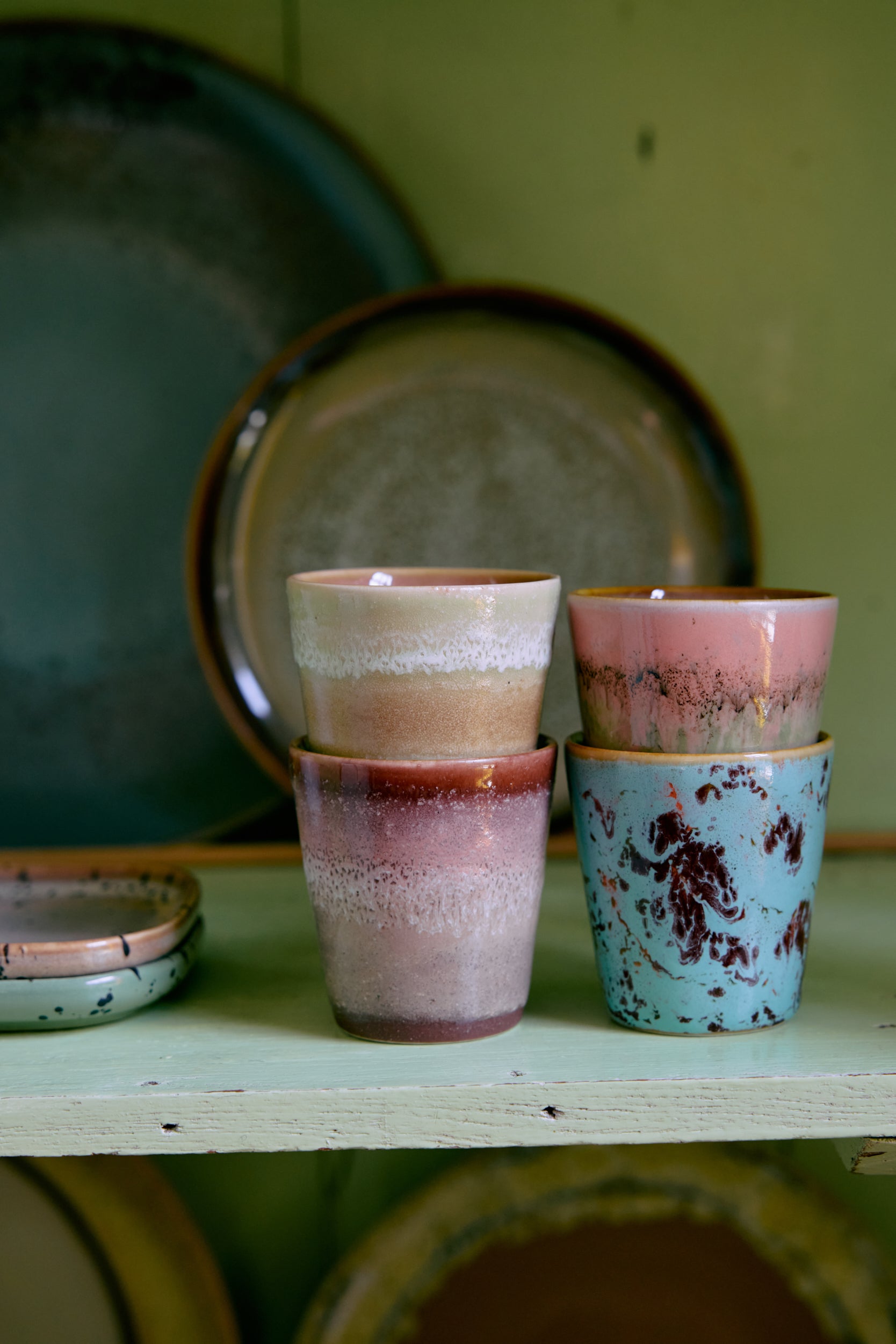 70s Ristretto mokken futurism set van 4
