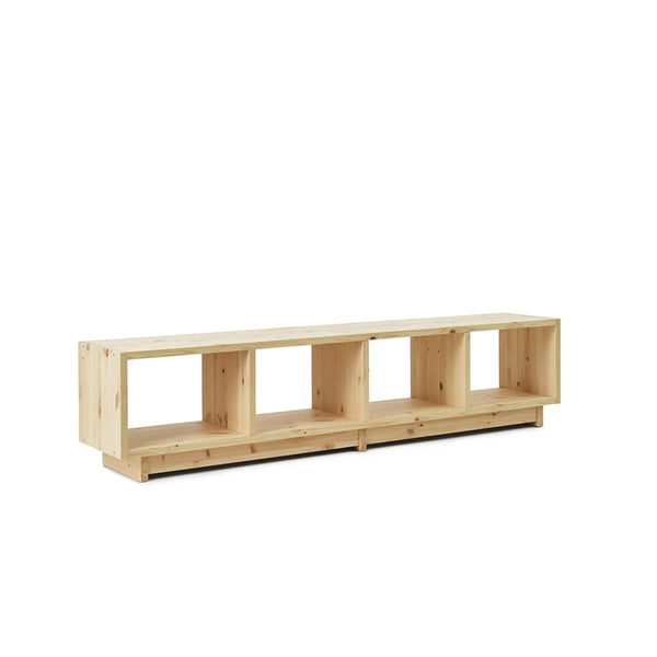 Plank bookcase rek laag grenenhout