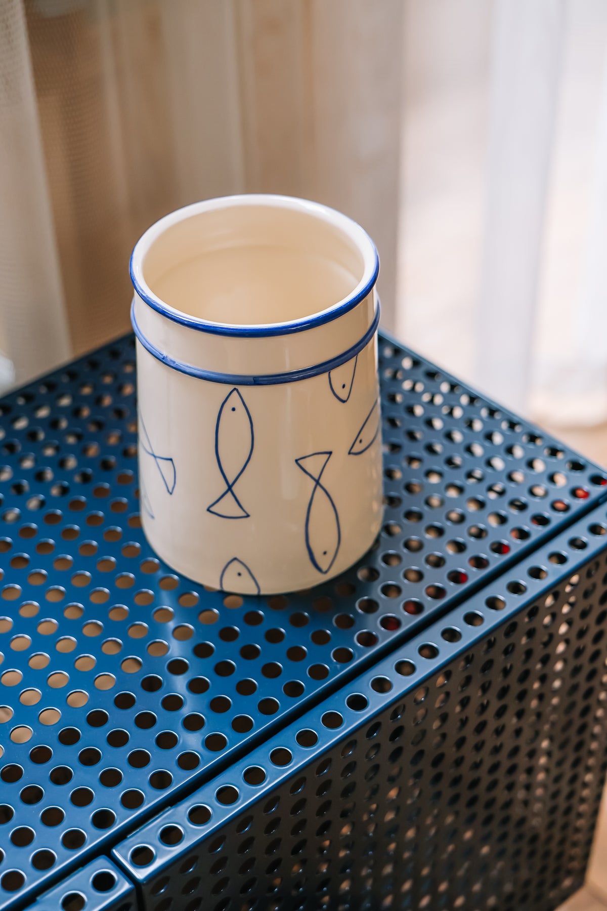 Wijnkoeler wine chiller vissen blauw