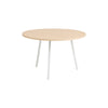 Loop stand tafel rond eik