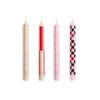 Pattern kaarsen set van 4 red bordeaux