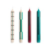 Pattern kaarsen set van 4 green bordeaux