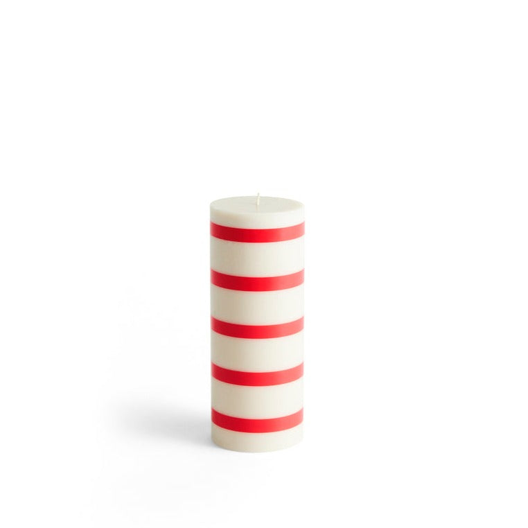 Column kaars medium wit rood