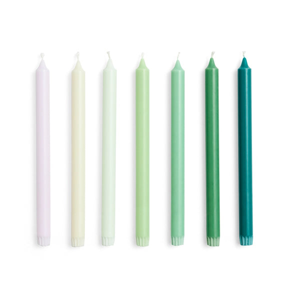 Gradient kaarsen set van 7 groen
