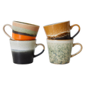 70s Cappuccino mokken set van 4