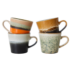 70s Cappuccino mokken set van 4