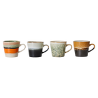70s Cappuccino mokken set van 4