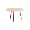 Loop stand tafel rond eik