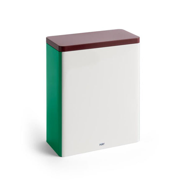 Tin container opbergblik XL wit bordeaux