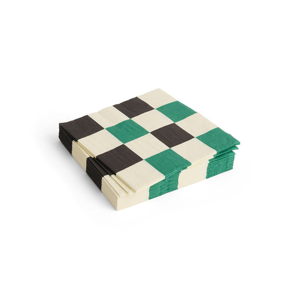 Pattern servet check groen 20 stuks
