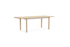 Annex tafel overhang eiken poten