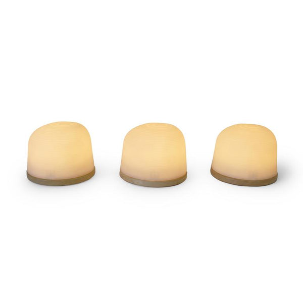 Fondant tafellamp small oplaadbaar eik set van 3