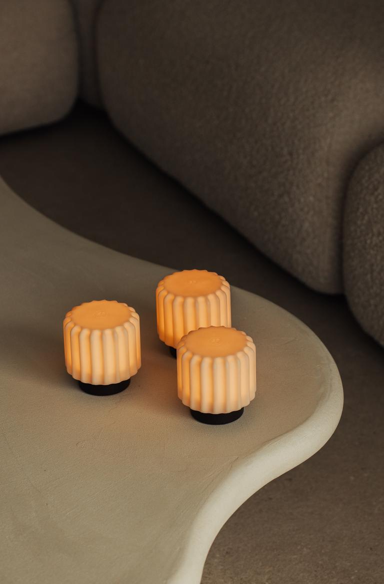 Dentelles tafellamp 9cm oplaadbaar earth set van 3