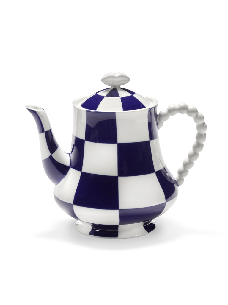 Theepot Fête des Bêtes blauw wit Wouters & Hendrix