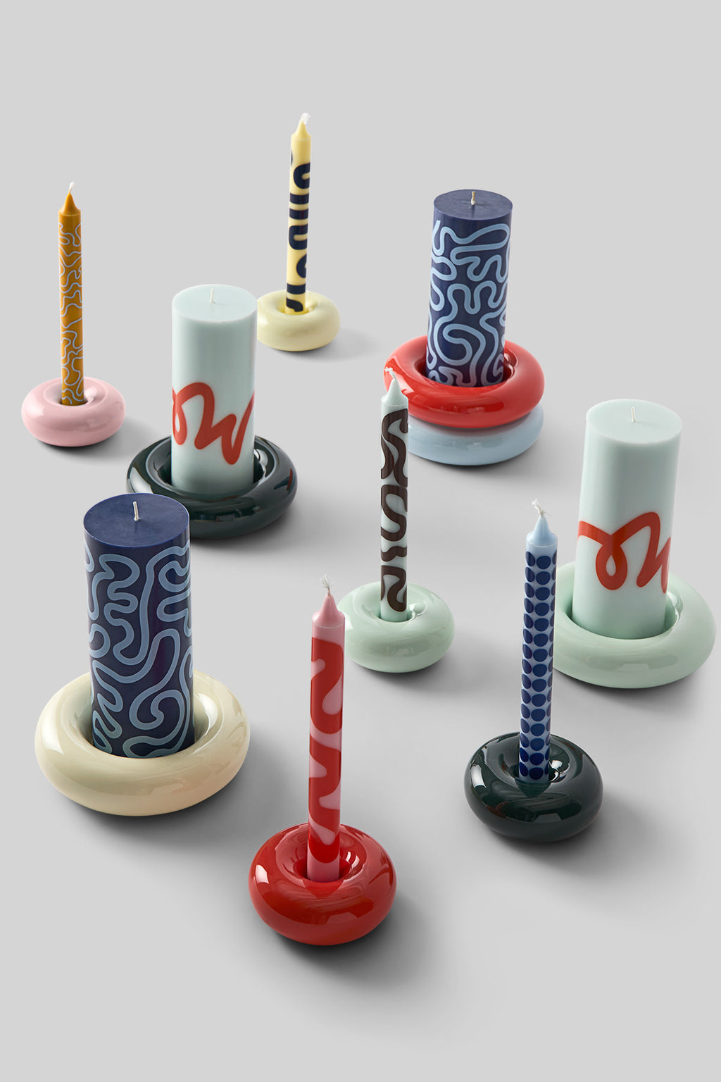 Patroonkaarsen set van 4