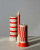 Column kaars small wit rood