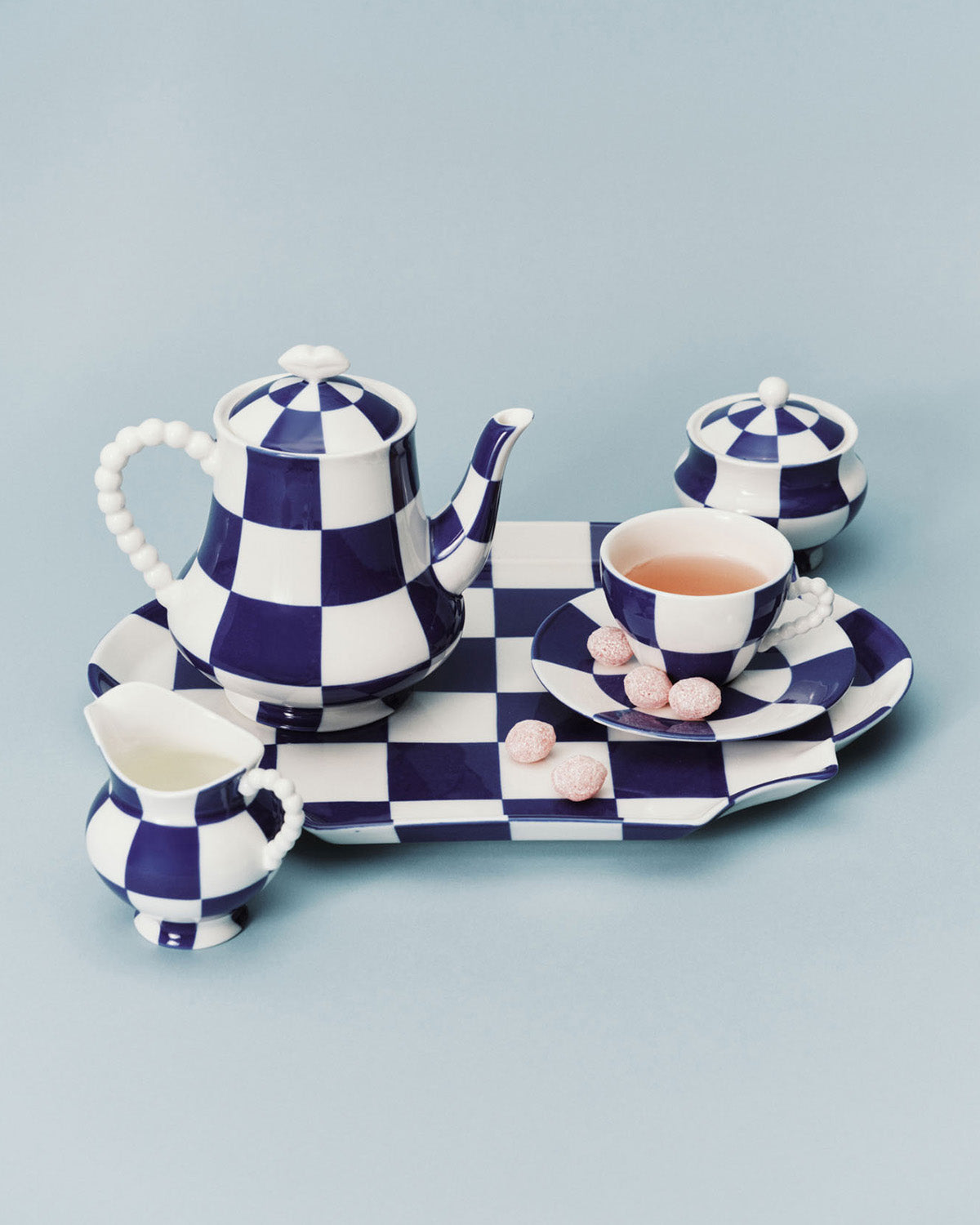Suikerpot Fête des Bêtes blauw wit Wouters & Hendrix