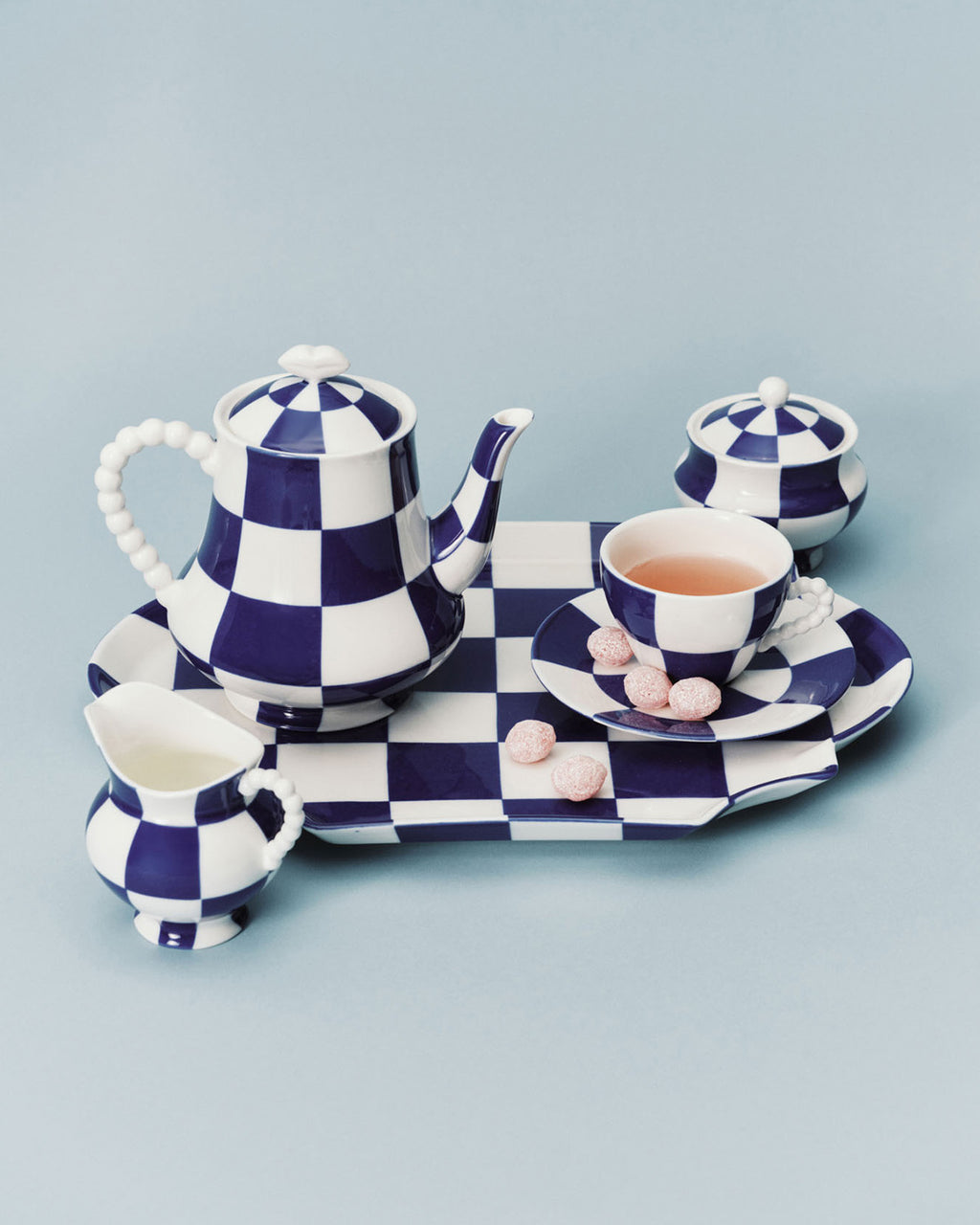 Theepot Fête des Bêtes blauw wit Wouters & Hendrix