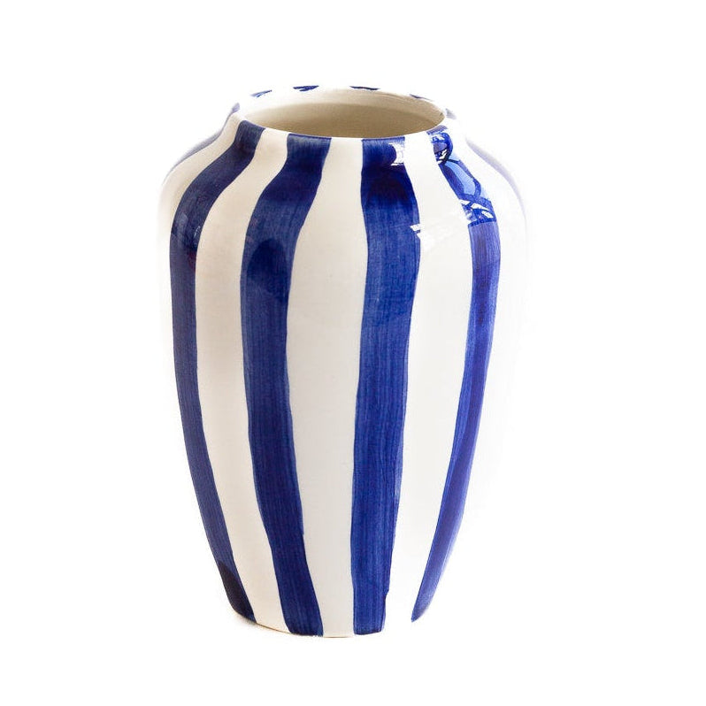 Funky Flower vaas extra large strepen blauw