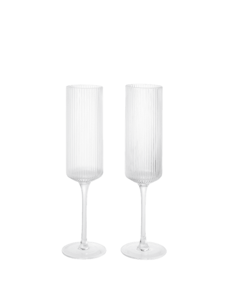 Ripple champagne flutes glazen set van 2