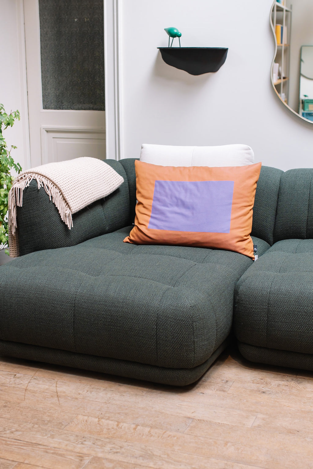 Quilton sofa 3zit chaise longue maglia groen