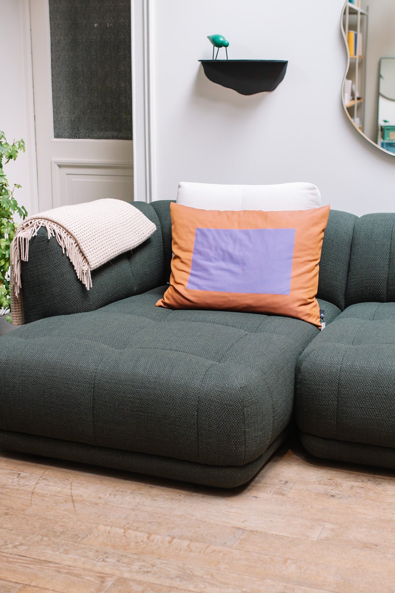 Quilton sofa 3zit chaise longue maglia groen
