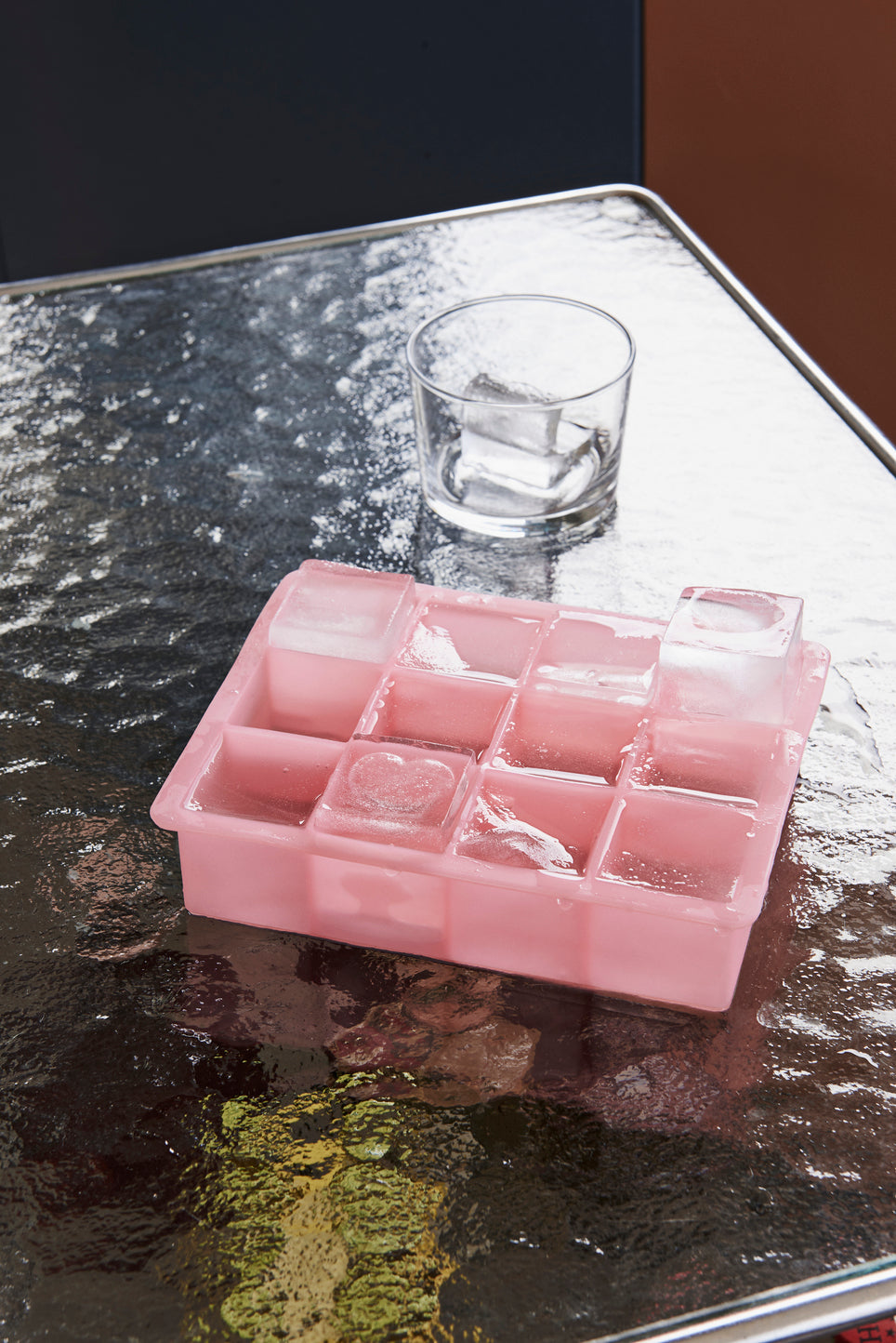 Ice cube ijsblokvorm 12st roze