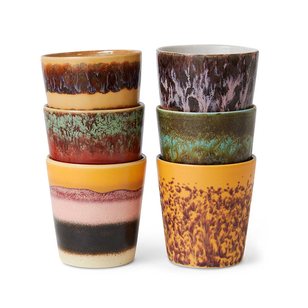 70s Koffiemokken valley set van 6