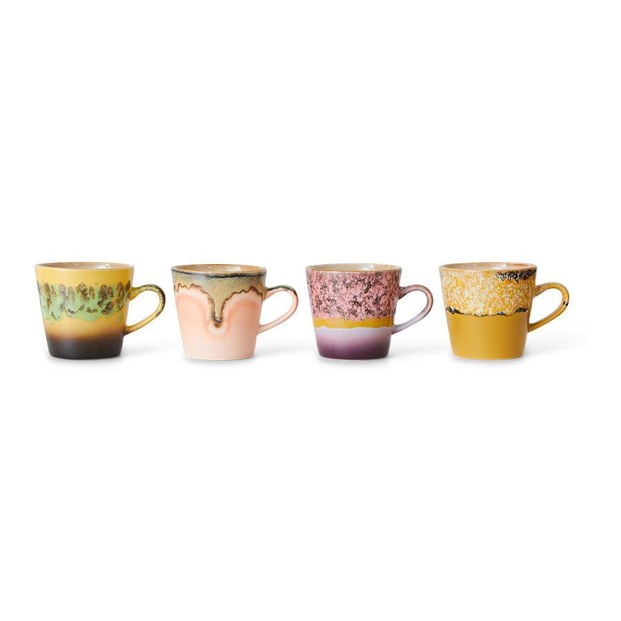 70s Americano mokken set van 4