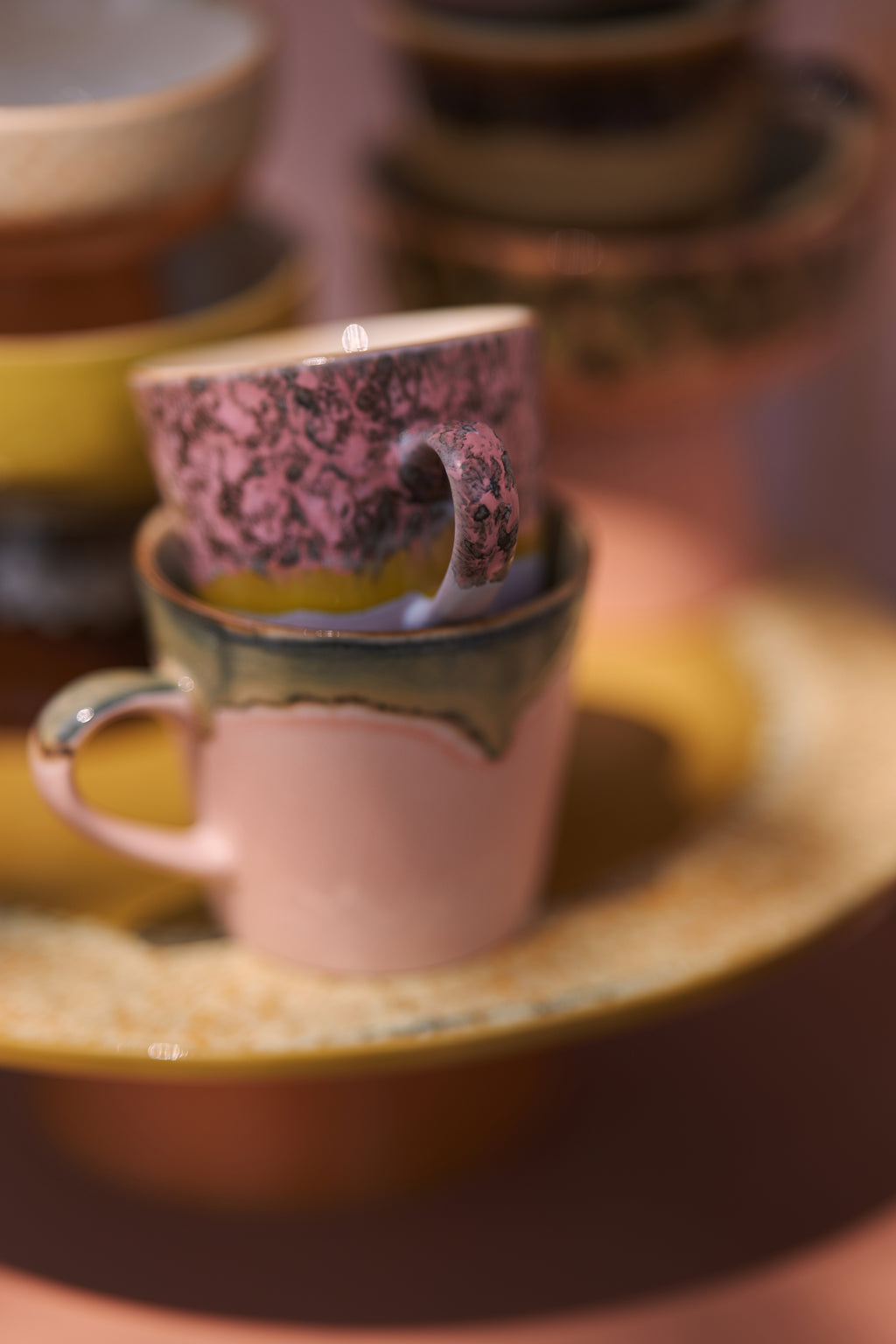 70s Americano mokken set van 4