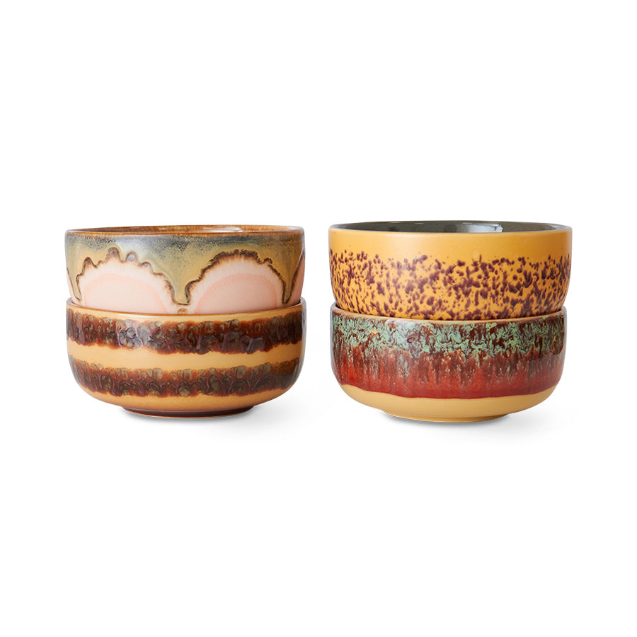 70s Dessert bowl kommen set van 4