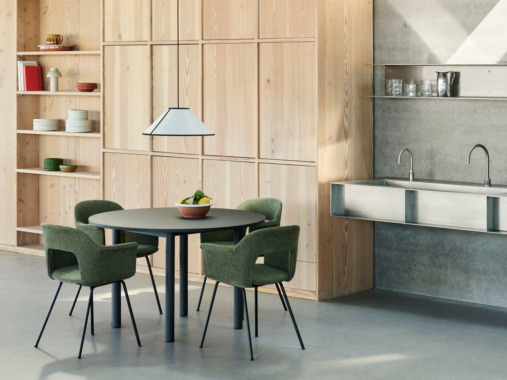 Annex tafel rond eiken poten