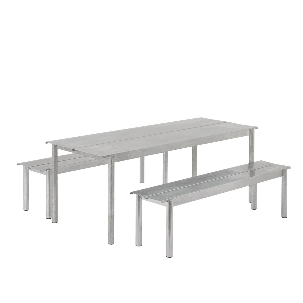 Linear Steel tafel 200cm warm galvanized
