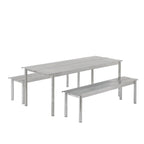 Linear Steel bank 110cm warm galvanized