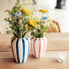 Funky Flower vaas small strepen roze