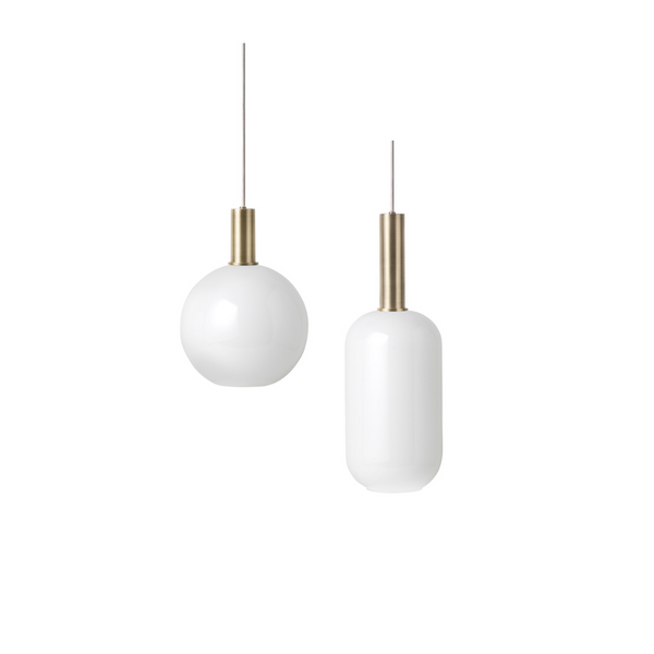 Collect hanglampen glas messing set van 2 - SALE