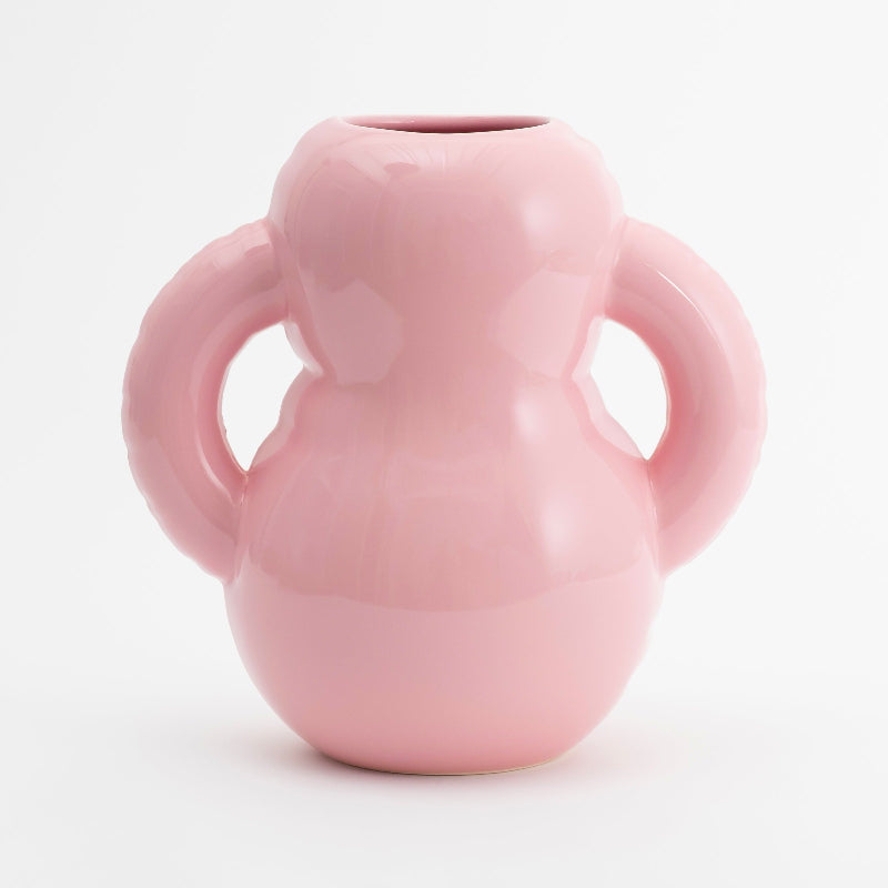 Oscar vaas keramiek roze gloss - SALE