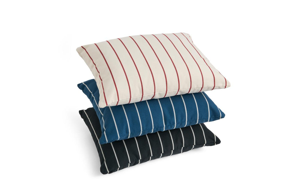 Outdoor market kussen blauw met beige strepen