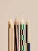 Pattern kaarsen set van 4 cream dark mix