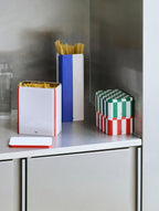 Tin container opbergblik hoog blauw