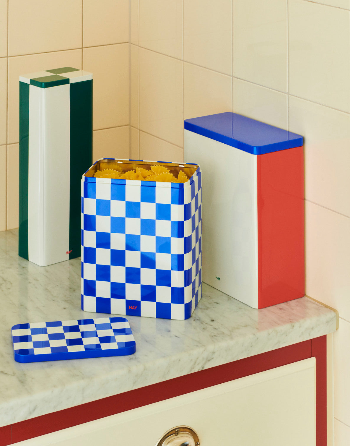 Tin container opbergblik XL wit