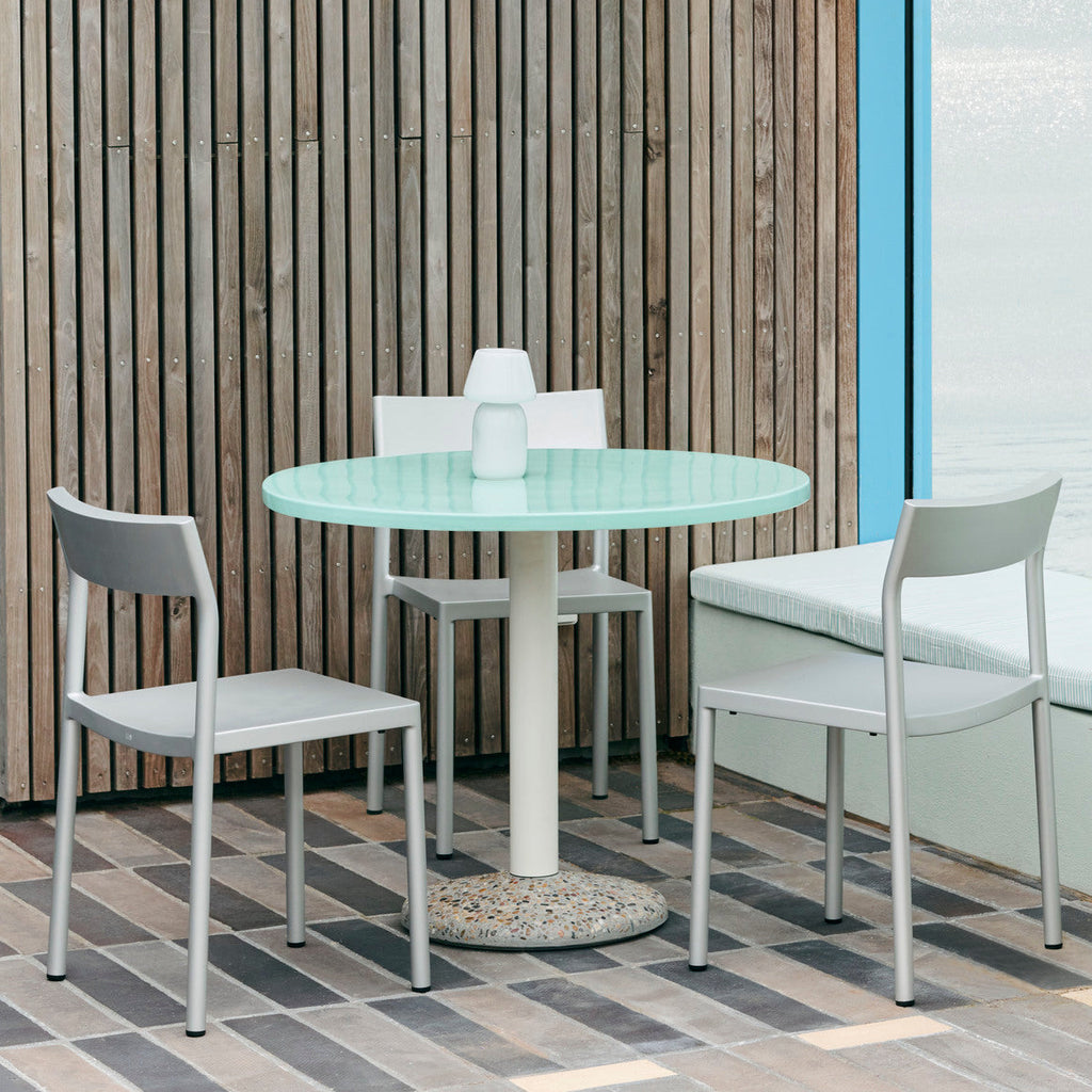 Toonzaalmodel Ceramic tuintafel rond 90cm light mint