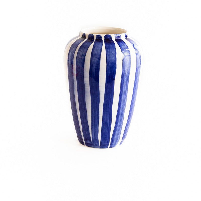 Funky flower vaas strepen medium